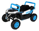 Carro Eletrico Infantil Utv 12v Azul Bivolt Luz Led Usb Controle Mini Jipe 2 Em 1