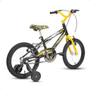 Bicicleta Infantil Masculina Aro 16 Herói Preta Menino Alumínio Husky