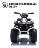 Mini Quadriciclo Elétrico Moto Infantil Bateria 12V Luz Som Controle Bivolt Brinqway BW-209 Cor Branco