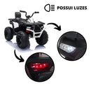 Mini Quadriciclo Elétrico Moto Infantil Bateria 12V Luz Som Controle Bivolt Brinqway BW-209 Cor Branco