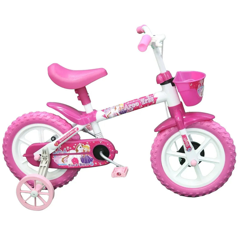 Bicicleta Infantil Aro 12 Arco-Íris Branco e Pink - TK3 Track