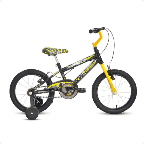 Bicicleta Infantil Masculina Aro 16 Herói Preta Menino Alumínio Husky