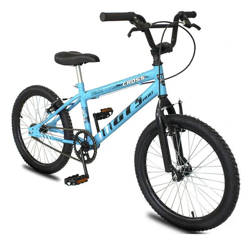 Bicicleta Aro 20 BMX aero cross infantil GT Sprint Cross R20 Freio V-Brake Azul e Preto