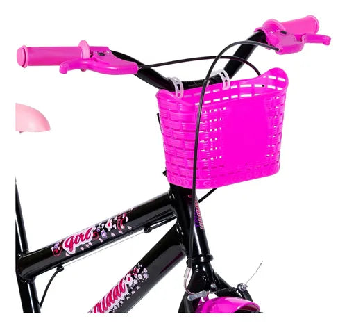 Bicicleta Aro 20 Infantil Mtb Girl Com Roda Lateral Cor Preto