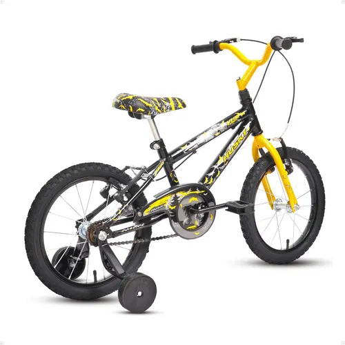 Bicicleta Infantil Masculina Aro 16 Herói Preta Menino Alumínio Husky