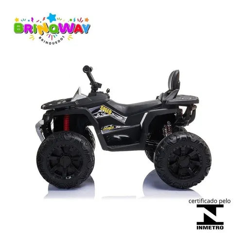 Mini Quadriciclo Elétrico Moto Infantil Bateria 12V Luz Som Controle Bivolt Brinqway BW-209 Cor Branco