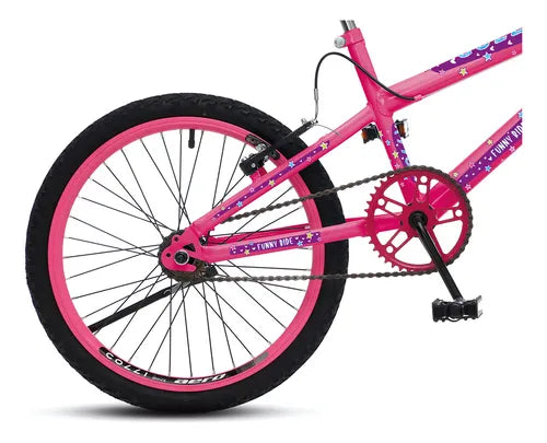 Bicicleta Infantil Colli Bike Jully - Rosa Neon - Aro 20 Com Cestinha Rosa