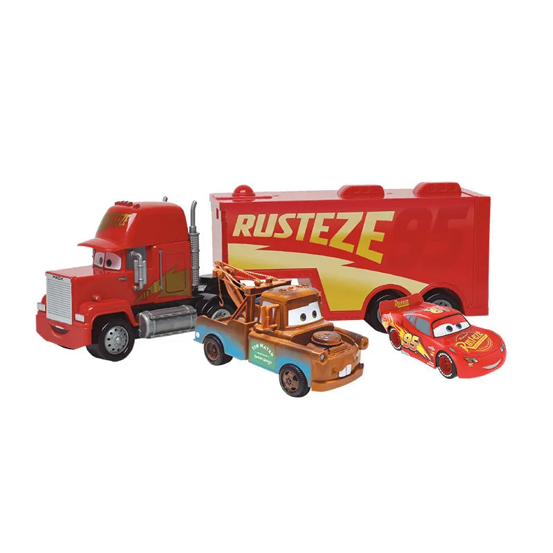 Conjunto de Carrinhos Disney Pixar Carros - Trio Aventura com McQueen, Mack e Mate - Toyng