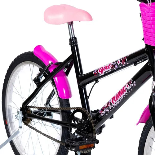 Bicicleta Aro 20 Infantil Mtb Girl Com Roda Lateral Cor Preto