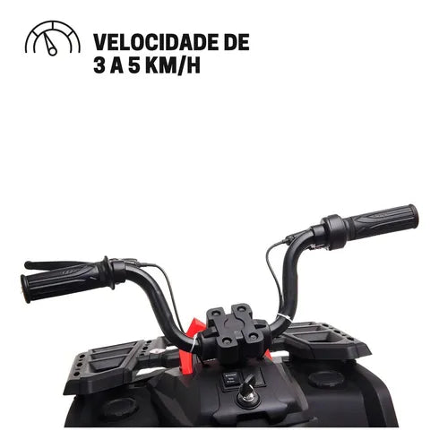 Mini Quadriciclo Elétrico Moto Infantil Bateria 12V Luz Som Controle Bivolt Brinqway BW-209 Cor Branco