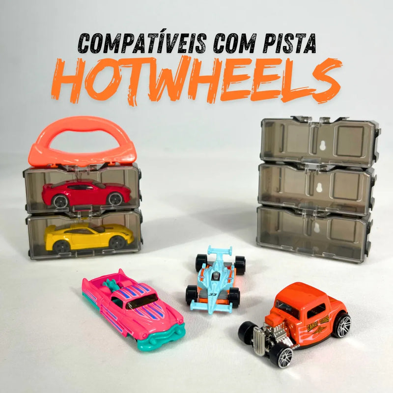 Kit 15 Carrinhos De Ferro Porta Maleta Compatível Com Hotwheels Atacarejo Kids
