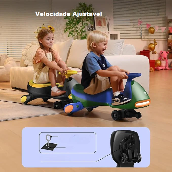 BabyCar Mini – Carro Elétrico Infantil com Pedal, Bateria e Rodas com LED