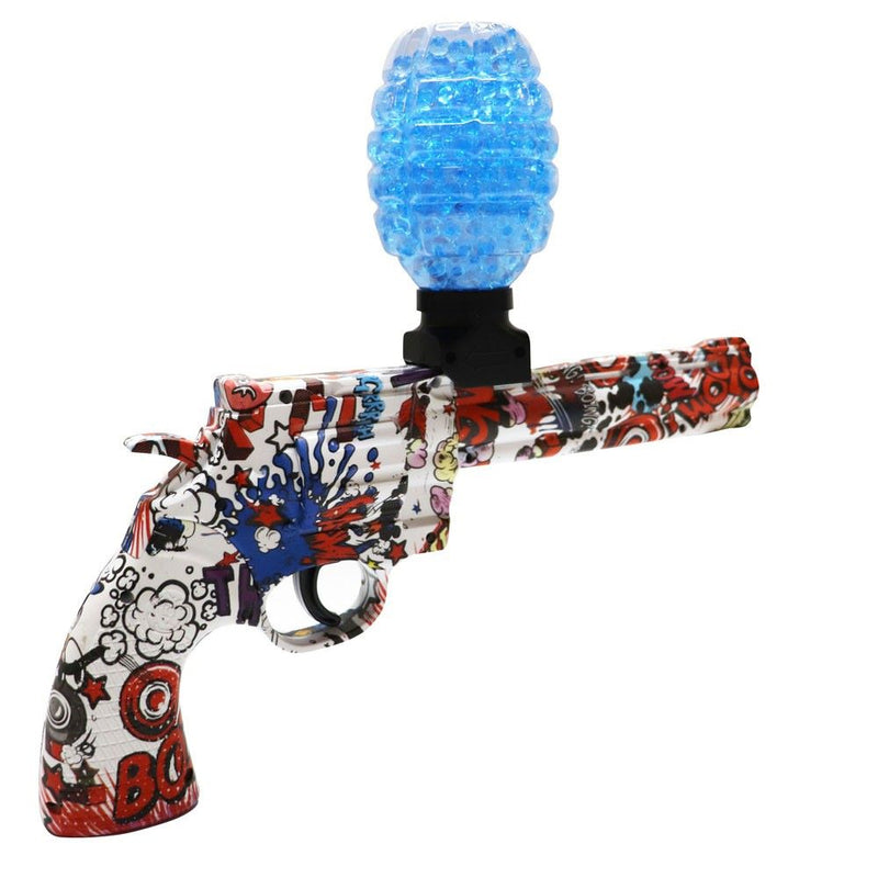 Pistola de Gel Elétrica Revólver Branca e Vermelha - Leão